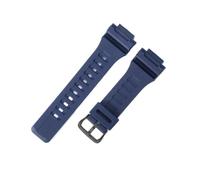 NFJNFCF Naturharz-Ersatzarmband for Herren und Damen, kompatibel mit Casio MRW-200H, AEQ-110W, SGW-400H/500H, Gummi-Uhrenarmband, Rot, Schwarz, 18 mm(Dark Blue-Black-K5)
