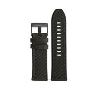 NFJNFCF Nylon-Armband kompatibel mit Diesel Dz4500 Dz4506 DZ7420 DZ4318 Canvas-Silikon-Uhrenarmband Herren Officer Series 24 26 28 mm Zubehör(Gree black,26mm)