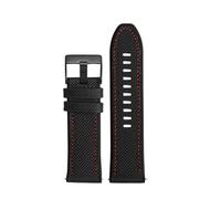 NFJNFCF Nylon-Armband kompatibel mit Diesel Dz4500 Dz4506 DZ7420 DZ4318 Canvas-Silikon-Uhrenarmband Herren Officer Series 24 26 28 mm Zubehör(Black red black,24mm)