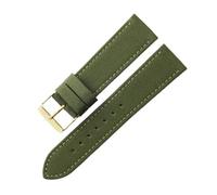 NFJNFCF Nylon Canvas Sport Climbing Echtleder-Uhrenarmband kompatibel mit Hengyuan EOne Classic Series Seiko wasserdichtem Armband 20 mm 22(Green-Golden-K1,20mm)