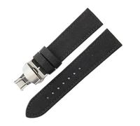 NFJNFCF Nylon Canvas Sport Climbing Echtleder-Uhrenarmband kompatibel mit Hengyuan EOne Classic Series Seiko wasserdichtem Armband 20 mm 22(Black-Steel-B1,20mm)