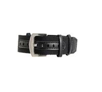 NFJNFCF Nylon-Echtleder-Armband, kompatibel mit Hamilton Army Green Grey Field H69439931 411 Series Herren-Outdoor-Uhrenarmband(Black-Steel,22mm)