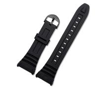 NFJNFCF Silikon-Armband kompatibel mit Casio 3239 W-96H-1A 2A 9A elektronische Uhr, spezielles Armband, schwarzes Herren-Sport-wasserdichtes Gummiarmband