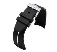 NFJNFCF Silikon-Uhrenarmband kompatibel mit Rolex Water Ghost Green Submariner Ghost King Explorer Uhrenarmband Tauchgummi Zubehör Herren 20 21 mm(Black White-silver,21mm)