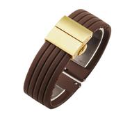 NFJNFCF Staubfreies Silikon-Uhrenarmband, kompatibel mit Seiko No(Brown-Golden-Z13,24mm)
