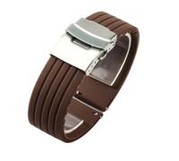 NFJNFCF Staubfreies Silikon-Uhrenarmband, kompatibel mit Seiko No(Brown-Steel-Safe,20mm)