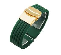 NFJNFCF Staubfreies Silikon-Uhrenarmband, kompatibel mit Seiko No(Green-Golden-Safe,20mm)