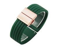 NFJNFCF Staubfreies Silikon-Uhrenarmband, kompatibel mit Seiko No(Green-Rose-Z13,24mm)