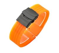 NFJNFCF Staubfreies Silikon-Uhrenarmband, kompatibel mit Seiko No(Orange-Black-Safe,18mm)