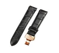 NFJNFCF Uhrenarmband aus echtem Rindsleder, kompatibel mit Tissot 1853 Couturier T035 T035428 T035439 T035614 627 Arc Interface Herrenarmband 22 23 24 mm(Black-Rose-B1,24MM)