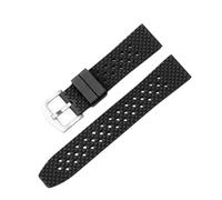 NFJNFCF Uhrenarmband aus Fluorkautschuk, 18 mm, 20 mm, 22 mm, 24 mm, Schnellverschluss, individuelles Sport-Taucharmband, kompatibel mit jeder Uhr(Black-Silver Buckle,22mm)