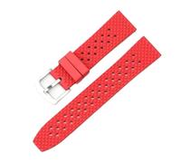 NFJNFCF Uhrenarmband aus Fluorkautschuk, 18 mm, 20 mm, 22 mm, 24 mm, Schnellverschluss, individuelles Sport-Taucharmband, kompatibel mit jeder Uhr(Red-Silver Buckle,24mm)