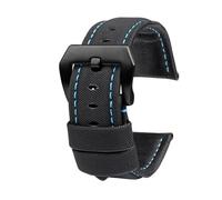 NFJNFCF Uhrenarmband aus Leder mit Nylonstruktur, kompatibel mit Panerai PAM01661|441 Marina Uhrenarmband, Schwarz/Blau, 22 mm, 24 mm, 26 mm, Gürtelzubehör, Armbänder(Black blue blue,22mm)