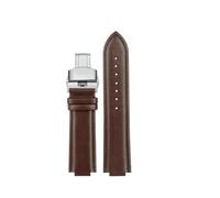 NFJNFCF Uhrenarmband aus Rindsleder, kompatibel mit Casio Edifice EFB-680D-2A ECB-10D, Lederarmband for Herren, konvexes Schnittstellenarmband, 14 mm(Brown silver B)