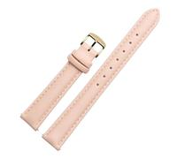 NFJNFCF Uhrenarmband Damen Echtleder Kompatibel mit Verus FIYTA Kompatibel mit Fossil Schwarz Weiß Rosa Braun Uhrenarmband 12mm 14mm 15mm16mm18mm 20mm(Light pink gk,15mm)