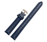 NFJNFCF Uhrenarmband Damen Echtleder Kompatibel mit Verus FIYTA Kompatibel mit Fossil Schwarz Weiß Rosa Braun Uhrenarmband 12mm 14mm 15mm16mm18mm 20mm(Navy blue rg,14mm)