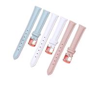 NFJNFCF Uhrenarmband Damen Echtleder Kompatibel mit Verus FIYTA Kompatibel mit Fossil Schwarz Weiß Rosa Braun Uhrenarmband 12mm 14mm 15mm16mm18mm 20mm(Grey sk,16mm)