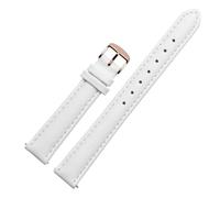 NFJNFCF Uhrenarmband Damen Echtleder Kompatibel mit Verus FIYTA Kompatibel mit Fossil Schwarz Weiß Rosa Braun Uhrenarmband 12mm 14mm 15mm16mm18mm 20mm(White rg,15mm)