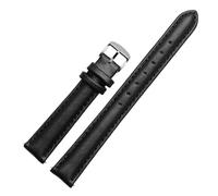 NFJNFCF Uhrenarmband Damen Echtleder Kompatibel mit Verus FIYTA Kompatibel mit Fossil Schwarz Weiß Rosa Braun Uhrenarmband 12mm 14mm 15mm16mm18mm 20mm(Black sk,18mm)