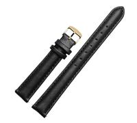 NFJNFCF Uhrenarmband Damen Echtleder Kompatibel mit Verus FIYTA Kompatibel mit Fossil Schwarz Weiß Rosa Braun Uhrenarmband 12mm 14mm 15mm16mm18mm 20mm(Black gk,15mm)