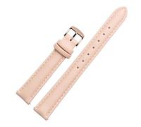 NFJNFCF Uhrenarmband Damen Echtleder Kompatibel mit Verus FIYTA Kompatibel mit Fossil Schwarz Weiß Rosa Braun Uhrenarmband 12mm 14mm 15mm16mm18mm 20mm(Light pink rg,12mm)
