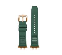 NFJNFCF Uhrenarmband kompatibel mit Casio GMW-B5000 GM-B2100 GMB2100 GMC-B2100 MRG-B2100D Uhrenarmband Gummiband Link Ersatzarmband(Green-rose gold pin)