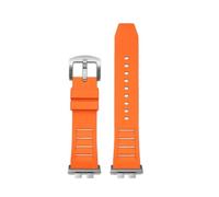NFJNFCF Uhrenarmband kompatibel mit Casio GMW-B5000 GM-B2100 GMB2100 GMC-B2100 MRG-B2100D Uhrenarmband Gummiband Link Ersatzarmband(Orange-silver pin)