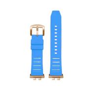 NFJNFCF Uhrenarmband kompatibel mit Casio GMW-B5000 GM-B2100 GMB2100 GMC-B2100 MRG-B2100D Uhrenarmband Gummiband Link Ersatzarmband(Sky blue-rose gold)