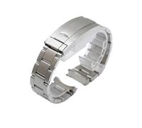 NFJNFCF Uhrenarmband kompatibel mit Rolex Daytona Log Submariner Panda Schwarz Grün Water Ghost Wasserdichtes Edelstahl-Uhrenarmband 20 mm 21 mm(Frosted silver,20mm)