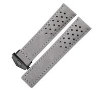 NFJNFCF Uhrenarmband kompatibel mit TAG Heuer Herren-Faltschließe aus mattiertem Leder mit Luftloch, 20 mm, 22 mm, 24 mm, Grau, Schwarz, Braun, Echtleder(Gray-black,24mm)