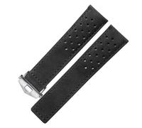 NFJNFCF Uhrenarmband kompatibel mit TAG Heuer Herren-Faltschließe aus mattiertem Leder mit Luftloch, 20 mm, 22 mm, 24 mm, Grau, Schwarz, Braun, Echtleder(Black-silver,20mm)