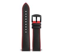 NFJNFCF Uhrenarmband mit Nylon-Silikon-Unterseite, kompatibel mit Seiko PROSPEX-Serie, Canvas-Gummi, wasserdichtes Outdoor-Sport-Armband, 20 mm, 21 mm, 22 mm(Black red-black A,21mm)