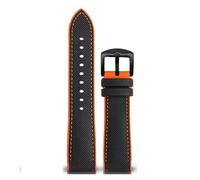 NFJNFCF Uhrenarmband mit Nylon-Silikon-Unterseite, kompatibel mit Seiko PROSPEX-Serie, Canvas-Gummi, wasserdichtes Outdoor-Sport-Armband, 20 mm, 21 mm, 22 mm(Black orange-black A,23mm)