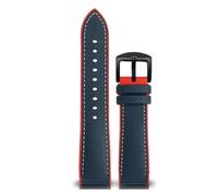 NFJNFCF Uhrenarmband mit Nylon-Silikon-Unterseite, kompatibel mit Seiko PROSPEX-Serie, Canvas-Gummi, wasserdichtes Outdoor-Sport-Armband, 20 mm, 21 mm, 22 mm(Blue white-black A,19mm)