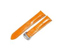 NFJNFCF Unisex Dual Tail Tech, kompatibel mit Cartier MUST-Armband, echtes Leder, schwarz, braun, flache Schnittstelle, Faltschließe, wasserdichtes Armband(Orange-Steel-Z4,16mm)