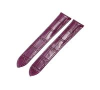 NFJNFCF Unisex Dual Tail Tech, kompatibel mit Cartier MUST-Armband, echtes Leder, schwarz, braun, flache Schnittstelle, Faltschließe, wasserdichtes Armband(Purple-No Buckle,20mm)