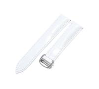 NFJNFCF Unisex Dual Tail Tech, kompatibel mit Cartier MUST-Armband, echtes Leder, schwarz, braun, flache Schnittstelle, Faltschließe, wasserdichtes Armband(White-Steel-Z4,20mm)