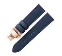 NFJNFCF Wasserdichtes Nylon-Armband, kompatibel mit Citizen Seiko Sports Outdoor-Uhrenarmband Herren 20 22 mm(Blue-Rose-B1,22mm)