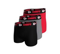 NFL City Chiefs 3pk Boxers Black-Grey-Red -M