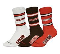 NFL CLEVELAND BROWNS 3pk Crew Socks - BRN/WHT/ORG - 43/46