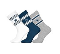 NFL Dallas Cowboys 3pk Crew Socks - WHT/BLU/MGR - 35/38