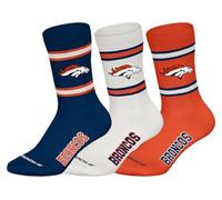 NFL DENVER BRONCOS 3pk Crew Socks - NNY/WHT/ORG - 43/46
