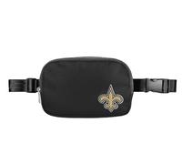 NFL FOCO Große schwarze Team-Wordmark-Crossbody-Gürteltasche, Tragetasche, Geldbörse, New Orleans Saints, 7 x 5 x 2 inches