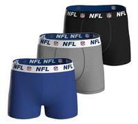 NFL Herren Boxershorts, 3er Pack - NFL Shield 3Pack Boxers, Baumwoll-Stretch, Logobund 2XL Blau/Grau/Schwarz