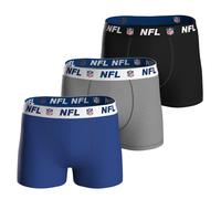 NFL Herren Boxershorts, 3er Pack - NFL Shield 3Pack Boxers, Baumwoll-Stretch, Logobund Blau/Grau/Schwarz L