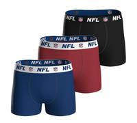 NFL Herren Boxershorts, 3er Pack - NFL Shield 3Pack Boxers, Baumwoll-Stretch, Logobund Dunkelblau/Rot/Schwarz L