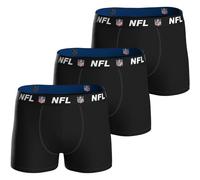 NFL Herren Boxershorts Shield 3er-Pack – Baumwoll-Stretch, Logobund – Schwarz L