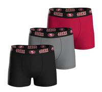 NFL 49ERS 3pk Boxers Black-Grey-Red -L