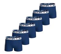 NFL Herren Boxershorts, 6er Pack - NFL Shield 6Pack Boxers, Baumwoll-Stretch, Logobund Dunkelblau L