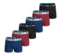 NFL Herren Boxershorts, 6er Pack - NFL Shield 6Pack Boxers, Baumwoll-Stretch, Logobund Dunkelblau/Rot/Schwarz M